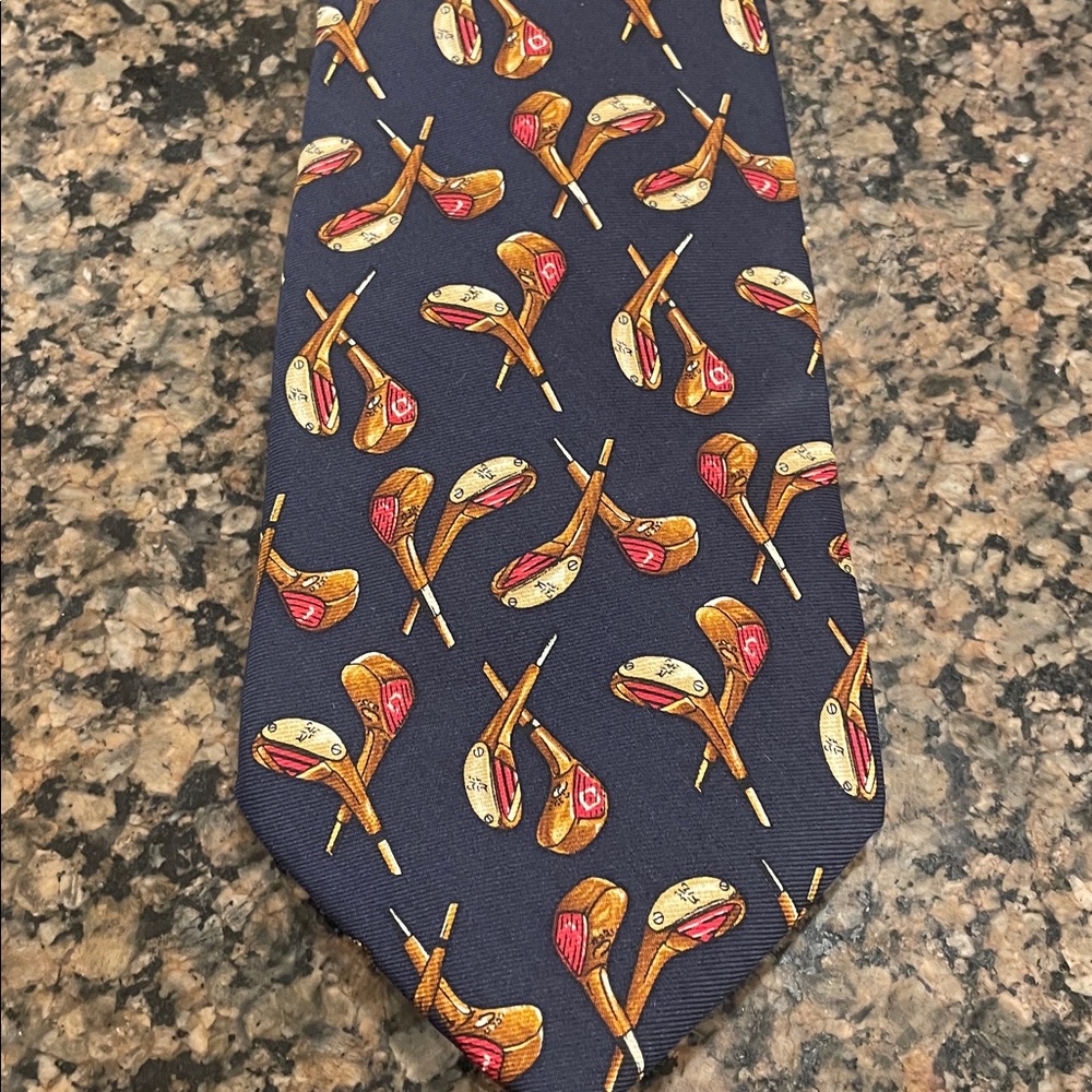Jos A. Bank Executive Collection Navy Blue Vintage Golf Caddy Silk Tie